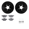 8312-80057 Drilled/Slotted Brake Rotors with 3000-Series Ceramic Brake Pads Kit & Hardware [Black], 2004-2015 Ford/Lincoln/Mercu - image 1