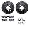 8312-80058 Drilled/Slotted Brake Rotors with 3000-Series Ceramic Brake Pads Kit & Hardware [Black], 2004-2006 Ford/Lincoln/Mercu - image 1