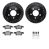 8312-80059 Drilled/Slotted Brake Rotors with 3000-Series Ceramic Brake Pads Kit & Hardware [Black], 2004-2013 Ford/Lincoln/Mercu - image 1