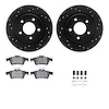 8312-80060 Drilled/Slotted Brake Rotors with 3000-Series Ceramic Brake Pads Kit & Hardware [Black], 2004-2013 Ford/Lincoln/Mercu - image 1