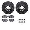 8312-80063 Drilled/Slotted Brake Rotors with 3000-Series Ceramic Brake Pads Kit & Hardware [Black], 2006-2015 Ford/Lincoln/Mercu - image 1