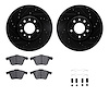 8312-80065 Drilled/Slotted Brake Rotors with 3000-Series Ceramic Brake Pads Kit & Hardware [Black], 2006-2007 Ford/Lincoln/Mercu - image 1
