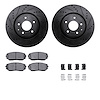 8312-80068 Drilled/Slotted Brake Rotors with 3000-Series Ceramic Brake Pads Kit & Hardware [Black], Fits Select Ford/Lincoln/Mer - image 1
