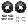 8312-80069 Drilled/Slotted Brake Rotors with 3000-Series Ceramic Brake Pads Kit & Hardware [Black], 2007-2012 Ford/Lincoln/Mercu - image 1
