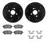 8312-80072 Drilled/Slotted Brake Rotors with 3000-Series Ceramic Brake Pads Kit & Hardware [Black], 2011-2015 Ford/Lincoln/Mercu - image 1