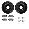 8312-80075 Drilled/Slotted Brake Rotors with 3000-Series Ceramic Brake Pads Kit & Hardware [Black], 2013-2015 Ford/Lincoln/Mercu - image 1
