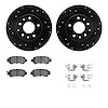 8312-80076 Drilled/Slotted Brake Rotors with 3000-Series Ceramic Brake Pads Kit & Hardware [Black], 2016-2018 Ford/Lincoln/Mercu - image 1
