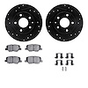 8312-80077 Drilled/Slotted Brake Rotors with 3000-Series Ceramic Brake Pads Kit & Hardware [Black], 2014-2015 Ford/Lincoln/Mercu - image 1