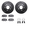 8312-80078 Drilled/Slotted Brake Rotors with 3000-Series Ceramic Brake Pads Kit & Hardware [Black], 2014-2016 Ford/Lincoln/Mercu - image 1