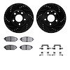 8312-80080 Drilled/Slotted Brake Rotors with 3000-Series Ceramic Brake Pads Kit & Hardware [Black], Fits Select Ford/Lincoln/Mer - image 1
