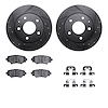 8312-80082 Drilled/Slotted Brake Rotors with 3000-Series Ceramic Brake Pads Kit & Hardware [Black], 2014-2016 Ford/Lincoln/Mercu - image 1