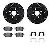 8312-91002 Drilled/Slotted Brake Rotors with 3000-Series Ceramic Brake Pads Kit & Hardware [Black], 2004-2006 Lexus/Toyota/Scion - image 1