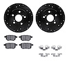 8312-91003 Drilled/Slotted Brake Rotors with 3000-Series Ceramic Brake Pads Kit & Hardware [Black], 2011-2016 Lexus/Toyota/Scion - image 1