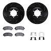 8312-92018 Drilled/Slotted Brake Rotors with 3000-Series Ceramic Brake Pads Kit & Hardware [Black], 2013-2015 GM, Position: Fron - image 1