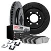 8312-92018 Drilled/Slotted Brake Rotors with 3000-Series Ceramic Brake Pads Kit & Hardware [Black], 2013-2015 GM, Position: Fron - image 2