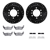8312-93002 Drilled/Slotted Brake Rotors with 3000-Series Ceramic Brake Pads Kit & Hardware [Black], 2006-2010 GM, Position: Rear - image 1