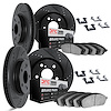 8314-02005 Drilled/Slotted Brake Rotors with 3000-Series Ceramic Brake Pads Kit & Hardware [Black], 1978-1983 Porsche, Position: - image 1