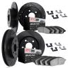 8314-13013 Drilled/Slotted Brake Rotors with 3000-Series Ceramic Brake Pads Kit & Hardware [Black], 2002-2003 Subaru, Position:  - image 1