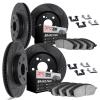 8314-13029 Drilled/Slotted Brake Rotors with 3000-Series Ceramic Brake Pads Kit & Hardware [Black], 2003-2004 Subaru, Position:  - image 1
