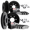 8314-54033 Drilled/Slotted Brake Rotors with 3000-Series Ceramic Brake Pads Kit & Hardware [Black], 1997-2004 Ford/Lincoln/Mercu - image 1