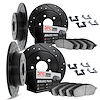 8314-63008 Drilled/Slotted Brake Rotors with 3000-Series Ceramic Brake Pads Kit & Hardware [Black], 1965-1973 Mercedes-Benz, Pos