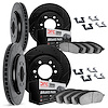 8314-67057 Drilled/Slotted Brake Rotors with 3000-Series Ceramic Brake Pads Kit & Hardware [Black], Fits Select Multiple Makes/M - image 1