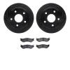 8402-40007 Drilled/Slotted Brake Rotors with Ultimate-Duty Brake Pads Kit [Black], 2000-2001 Mopar, Position: Front - image 1