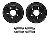 8402-40008 Drilled/Slotted Brake Rotors with Ultimate-Duty Brake Pads Kit [Black], 2000-2001 Mopar, Position: Front - image 1
