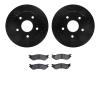 8402-40009 Drilled/Slotted Brake Rotors with Ultimate-Duty Brake Pads Kit [Black], 2000-2001 Mopar, Position: Front - image 1