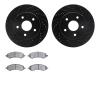 8402-40011 Drilled/Slotted Brake Rotors with Ultimate-Duty Brake Pads Kit [Black], 2006-2018 Mopar, Position: Front - image 1