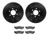 8402-40015 Drilled/Slotted Brake Rotors with Ultimate-Duty Brake Pads Kit [Black], 2003-2003 Mopar, Position: Front - image 1
