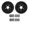 8402-42004 Drilled/Slotted Brake Rotors with Ultimate-Duty Brake Pads Kit [Black], 2006-2010 Mopar, Position: Rear - image 1