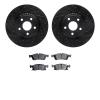 8402-42008 Drilled/Slotted Brake Rotors with Ultimate-Duty Brake Pads Kit [Black], Fits Select Mopar, Position: Front - image 1