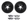 8402-42009 Drilled/Slotted Brake Rotors with Ultimate-Duty Brake Pads Kit [Black], Fits Select Mopar, Position: Front - image 1