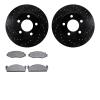 8402-42016 Drilled/Slotted Brake Rotors with Ultimate-Duty Brake Pads Kit [Black], 1980-1981 GM, Position: Front - image 1