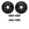 8402-42043 Drilled/Slotted Brake Rotors with Ultimate-Duty Brake Pads Kit [Black], Fits Select Mopar, Position: Rear - image 1