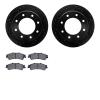 8402-46005 Drilled/Slotted Brake Rotors with Ultimate-Duty Brake Pads Kit [Black], 2000-2011 GM, Position: Rear - image 1