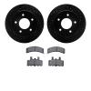 8402-48011 Drilled/Slotted Brake Rotors with Ultimate-Duty Brake Pads Kit [Black], 1990-2002 GM, Position: Front - image 1