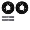 8402-48025 Drilled/Slotted Brake Rotors with Ultimate-Duty Brake Pads Kit [Black], 1999-2009 GM, Position: Rear - image 1