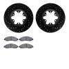 8402-48033 Drilled/Slotted Brake Rotors with Ultimate-Duty Brake Pads Kit [Black], 2004-2008 GM, Position: Front - image 1
