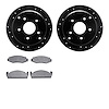 8402-54003 Drilled/Slotted Brake Rotors with Ultimate-Duty Brake Pads Kit [Black], 1974-1980 Ford/Lincoln/Mercury/Mazda, Positio - image 1