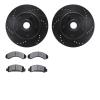 8402-54019 Drilled/Slotted Brake Rotors with Ultimate-Duty Brake Pads Kit [Black], 1992-1997 Ford/Lincoln/Mercury/Mazda, Positio - image 1