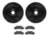 8402-54052 Drilled/Slotted Brake Rotors with Ultimate-Duty Brake Pads Kit [Black], 1998-2002 Ford/Lincoln/Mercury/Mazda, Positio - image 1