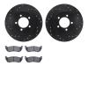 8402-54064 Drilled/Slotted Brake Rotors with Ultimate-Duty Brake Pads Kit [Black], 2002-2005 Ford/Lincoln/Mercury/Mazda, Positio - image 1