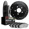 8402-54069 Drilled/Slotted Brake Rotors with Ultimate-Duty Brake Pads Kit [Black], 2003-2005 Ford/Lincoln/Mercury/Mazda, Positio - image 1