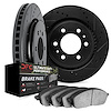 8402-92002 Drilled/Slotted Brake Rotors with Ultimate-Duty Brake Pads Kit [Black], 2008-2017 Mitsubishi, Position: Front - image 1