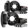 8404-48007 Drilled/Slotted Brake Rotors with Ultimate-Duty Brake Pads Kit [Black], 1999-2013 GM, Position: Front and Rear - image 1