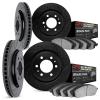 8404-92002 Drilled/Slotted Brake Rotors with Ultimate-Duty Brake Pads Kit [Black], 2008-2014 Mitsubishi, Position: Front and Rea - image 1