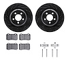 8412-39002 Drilled/Slotted Brake Rotors with Ultimate-Duty Brake Pads Kit & Hardware [Black], Fits Select Mopar, Position: Rear - image 1