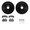 8412-40005 Drilled/Slotted Brake Rotors with Ultimate-Duty Brake Pads Kit & Hardware [Black], 1994-1999 Mopar, Position: Front - image 1